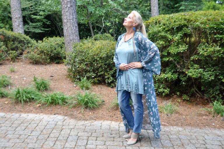 Floral Kimono: Disrupt Aging-Hello I'm 50ish