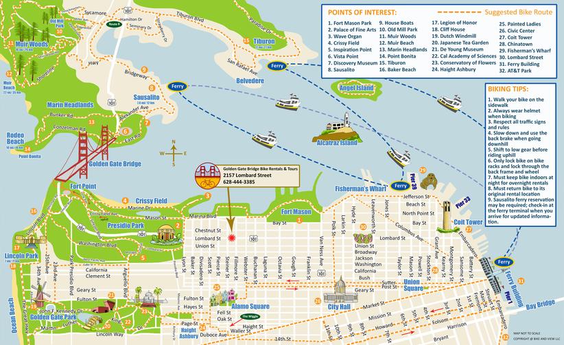 Bike Map for the Golden Gate Bridge