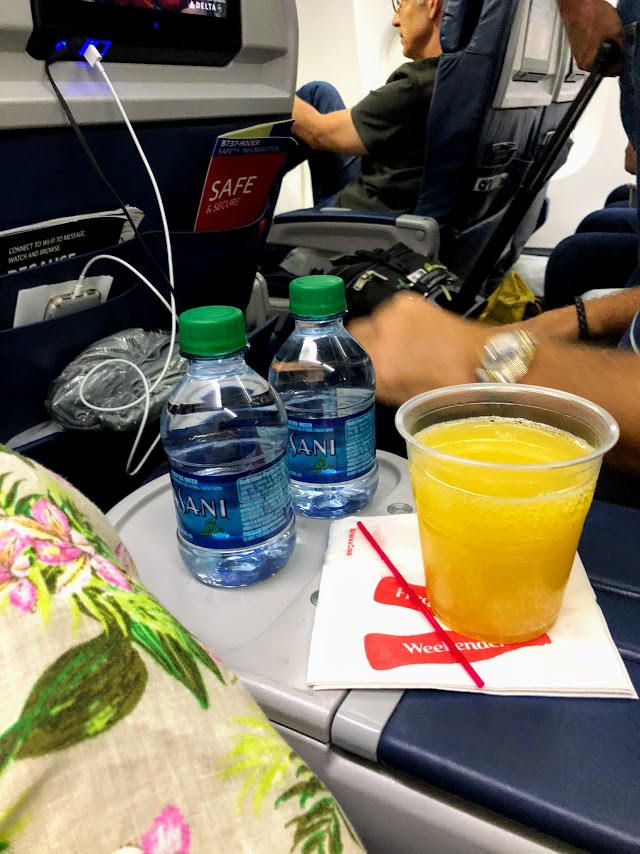 Mimosas are served in the premier class on Delta