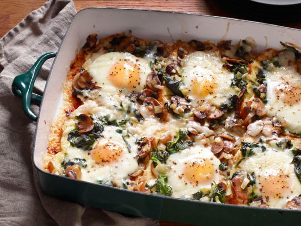 Mushroom- Spinach Baked Eggs