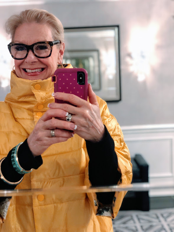 The Traveling Yellow Puffer Jacket in New York City