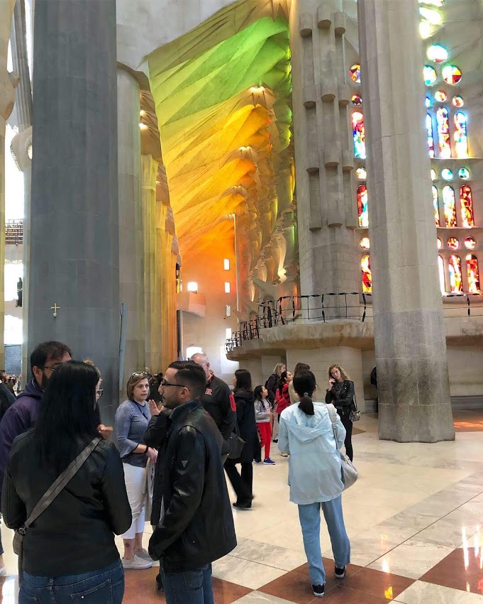 Streaming light through the windows La Sagrada Familia