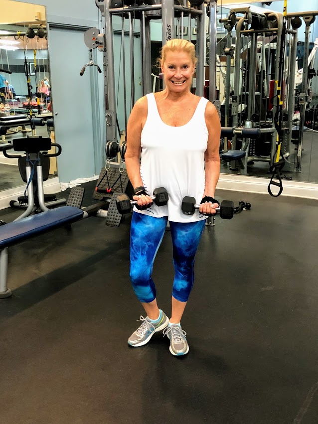 Wearing Peach Athletic wear in the gym