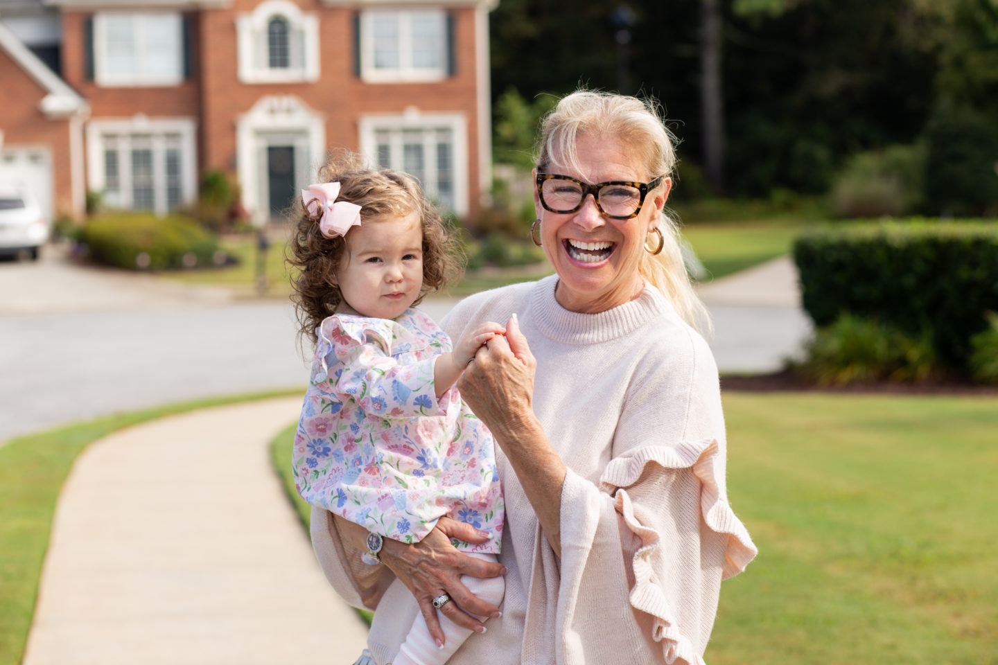 Robin and her granddaughter, Livie Lee laughing