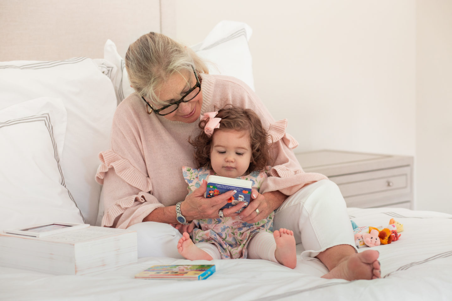 Robin loves spending time with her granddaughter reading.