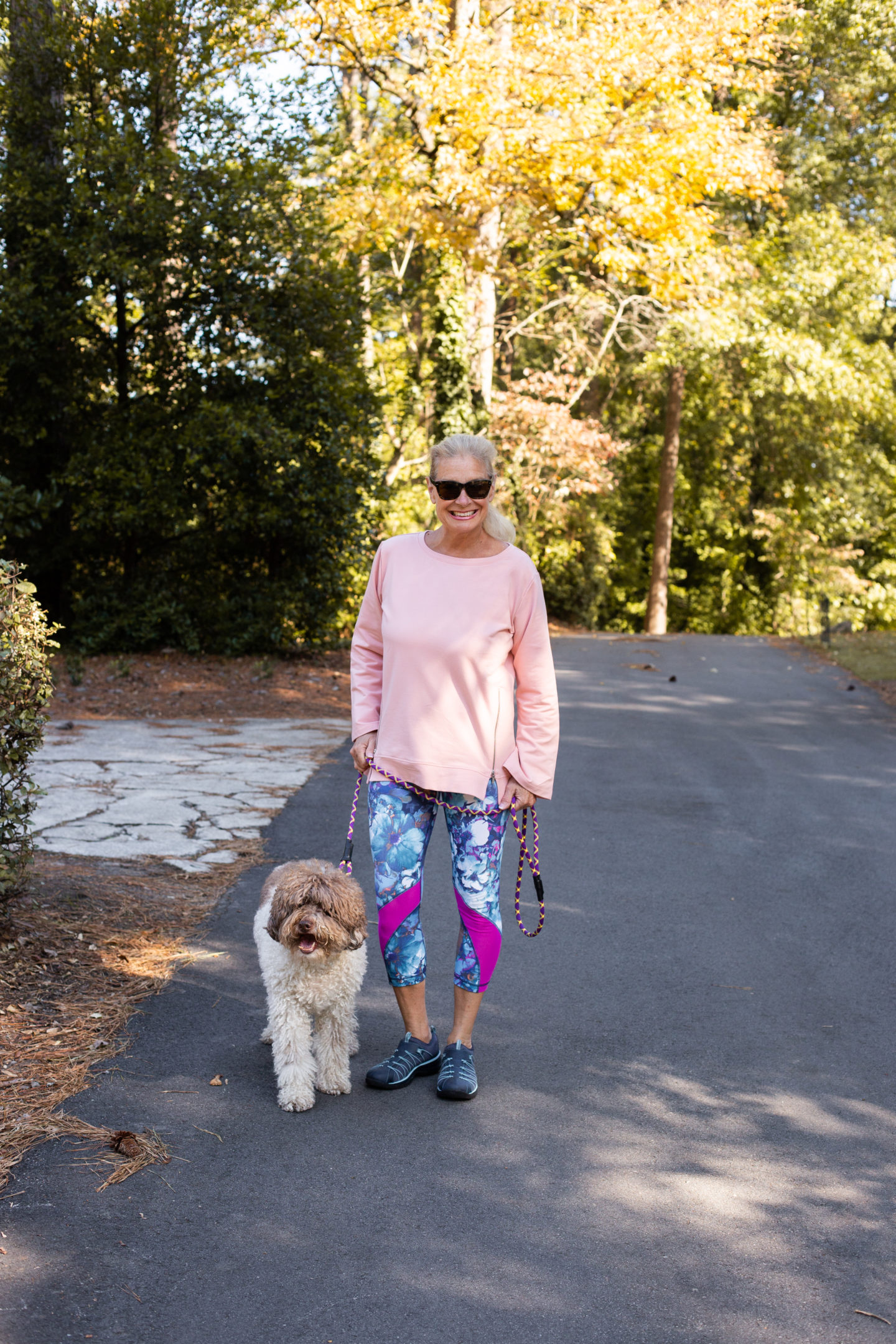 Robin and Bruno taking a long walk to stay fit.