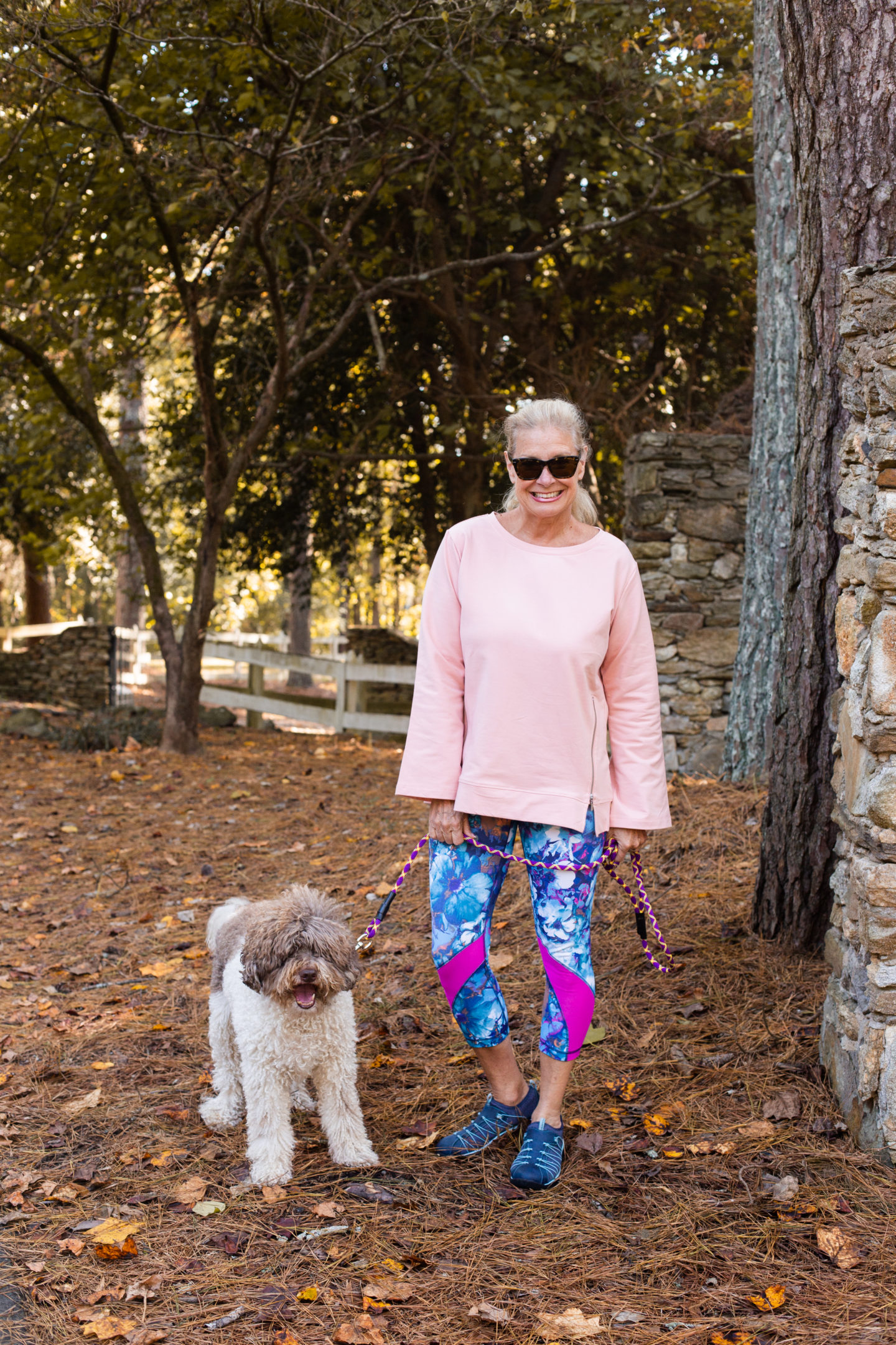 Robin and Bruno taking a long walk to stay fit during the holidays