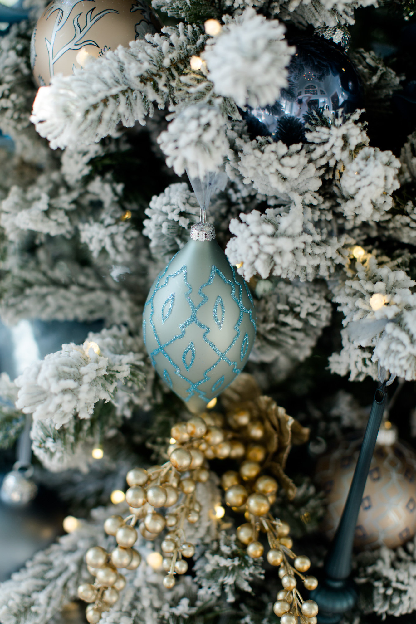 Frontgate ornaments on King of Christmas tree by Robin LaMonte