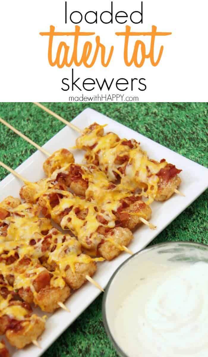 Loaded Tater Tots Skewers