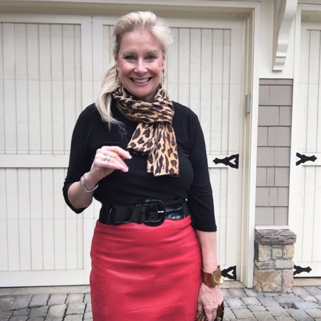 Red leather and leopard print was trending in 2019