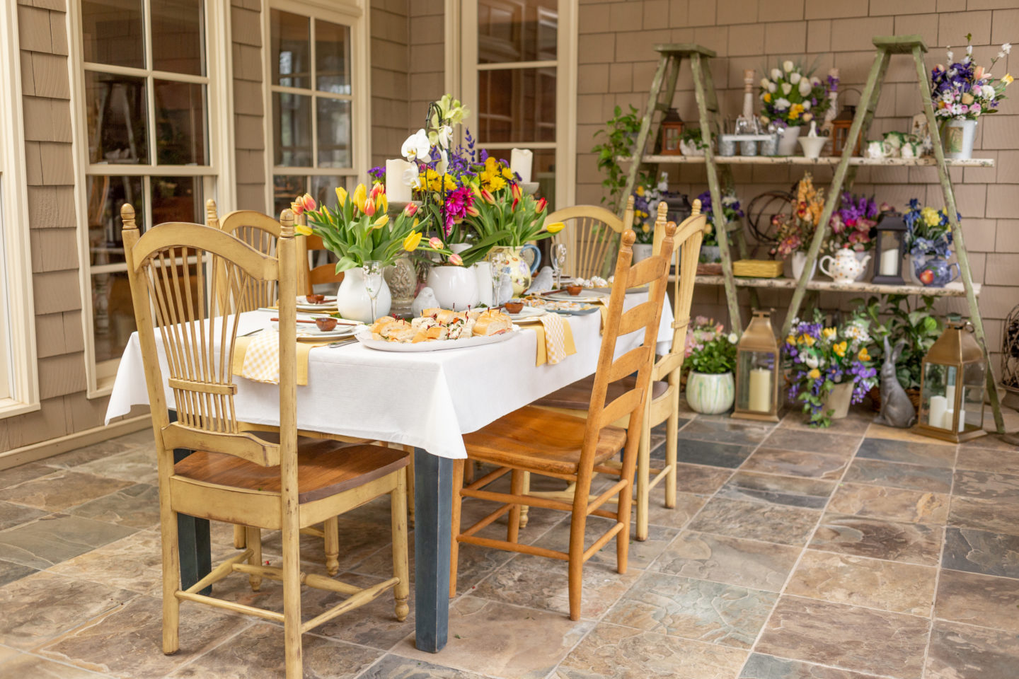 Cottage themed spring table