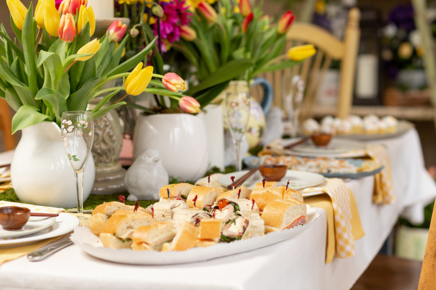 A collected spring table centerpiece for entertaining
