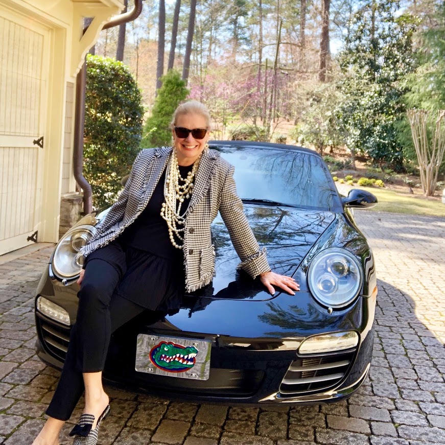 Black jeans look great with a tweed jacket