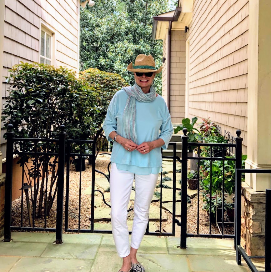 Robin is wearing Soft Surroundings