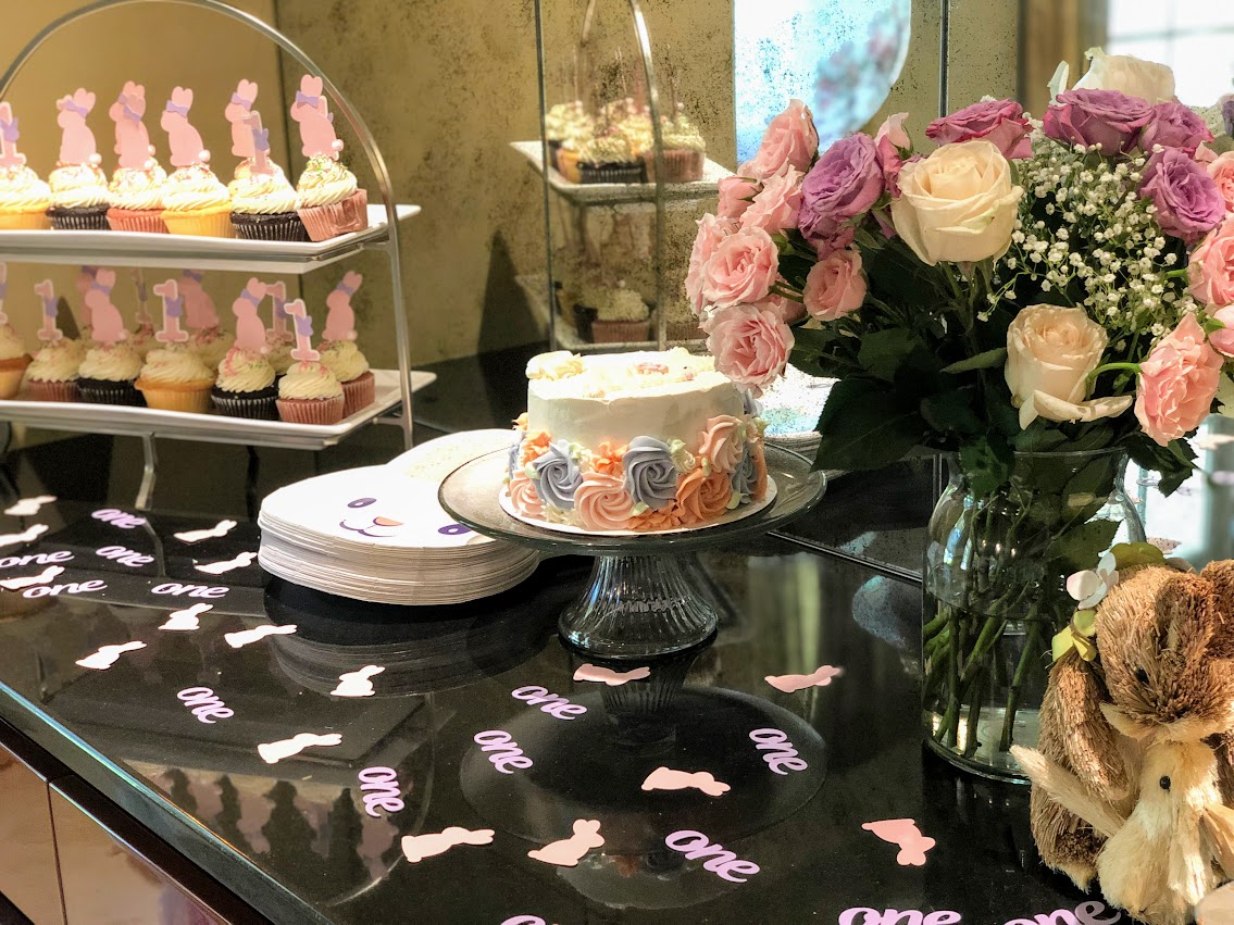 Livie's birthday desserts from 2019. Smash cake and cupcakes for Easter