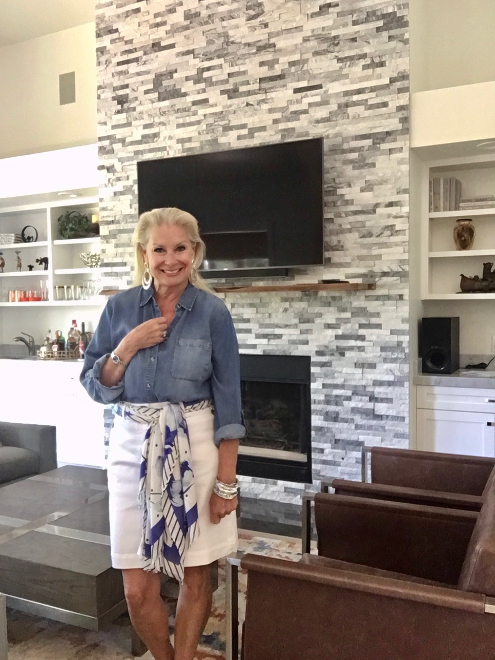 Wearing Denim on Denim is a classic style for women over 50