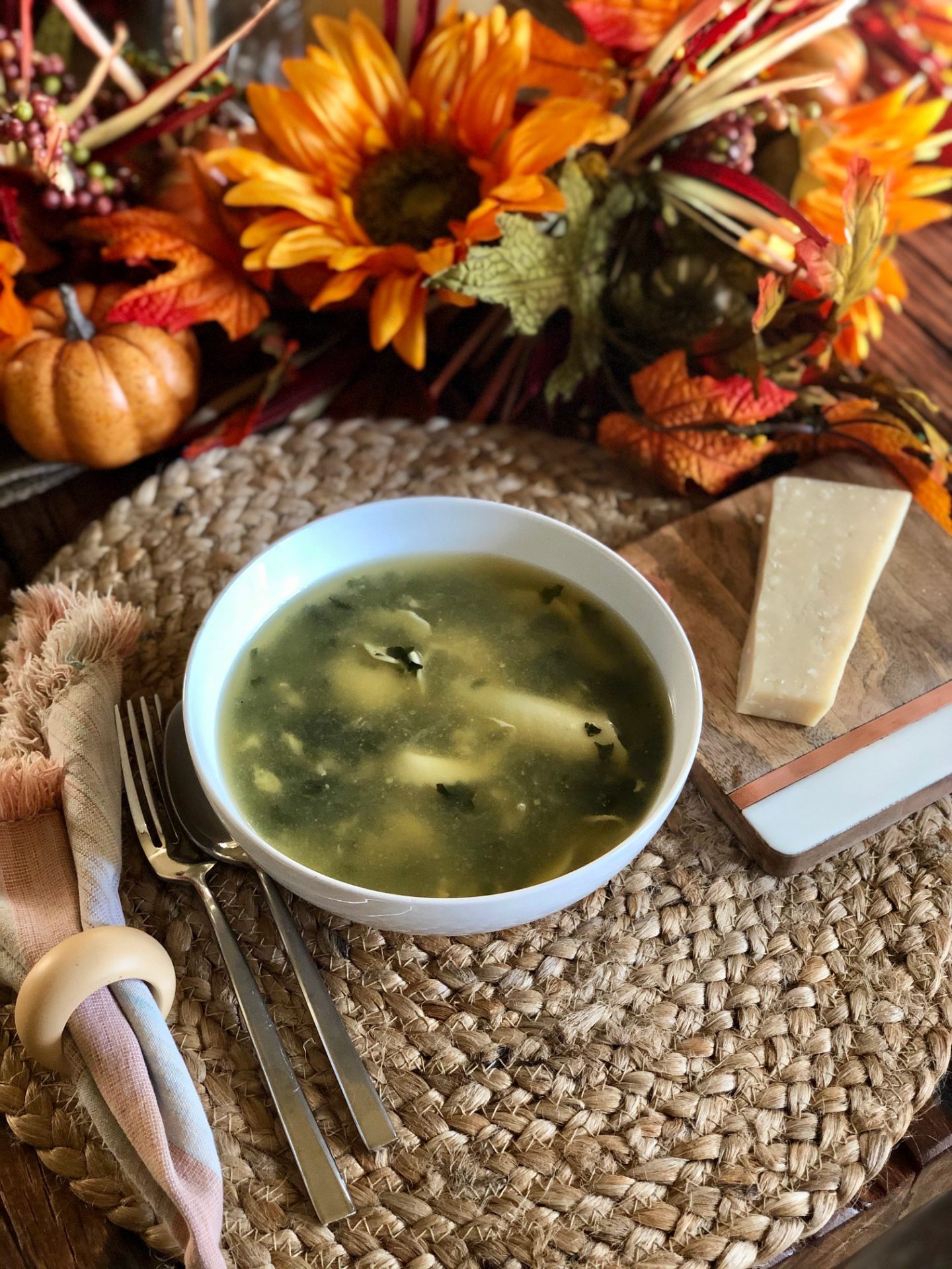 Stracciatella with Tortellini Soup