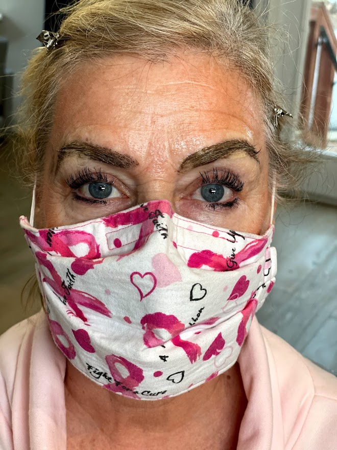 Eyebrows are being tinted