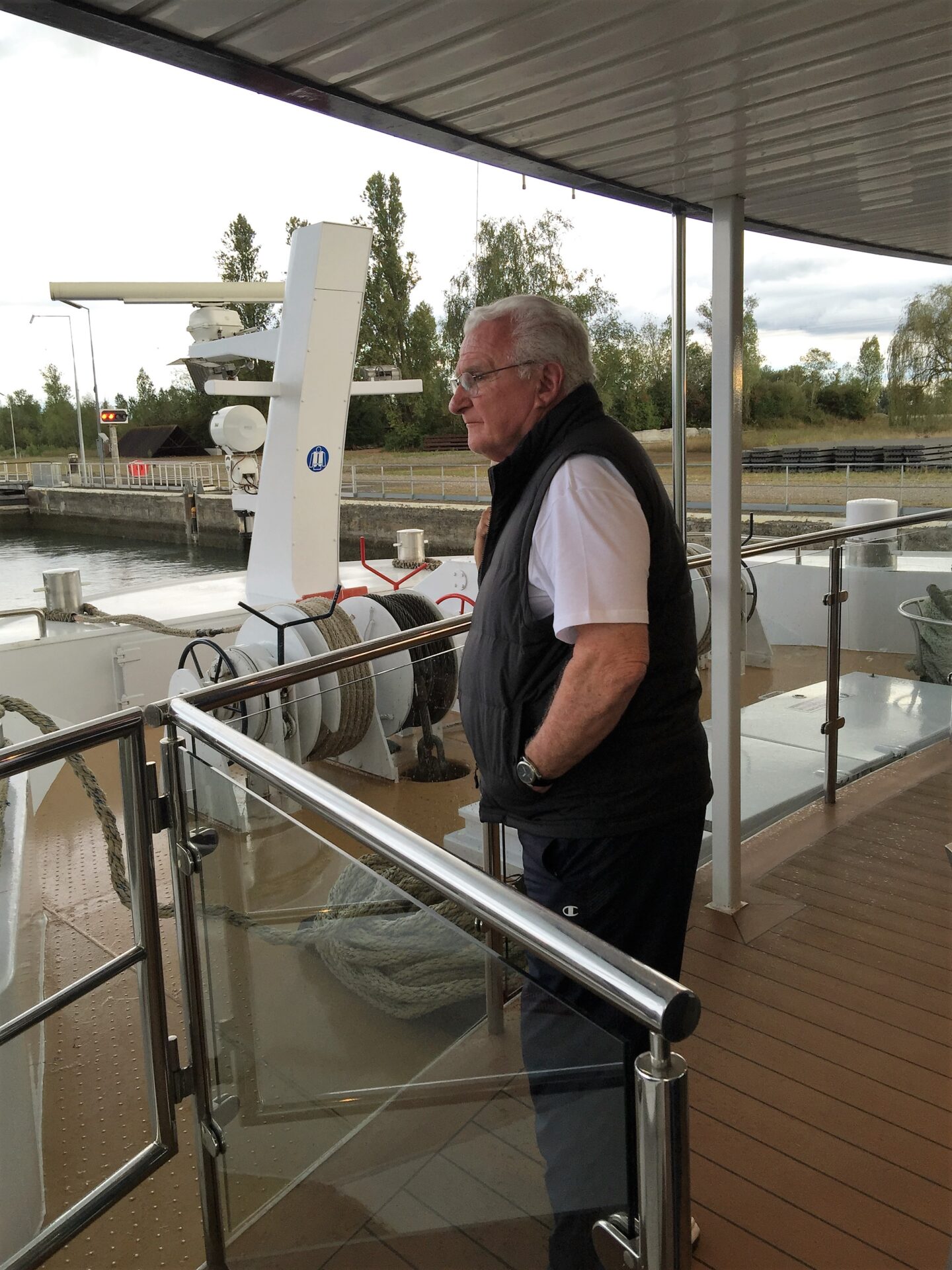 Dad looking out on our Rhine River cruise in 2016. He loved boating.