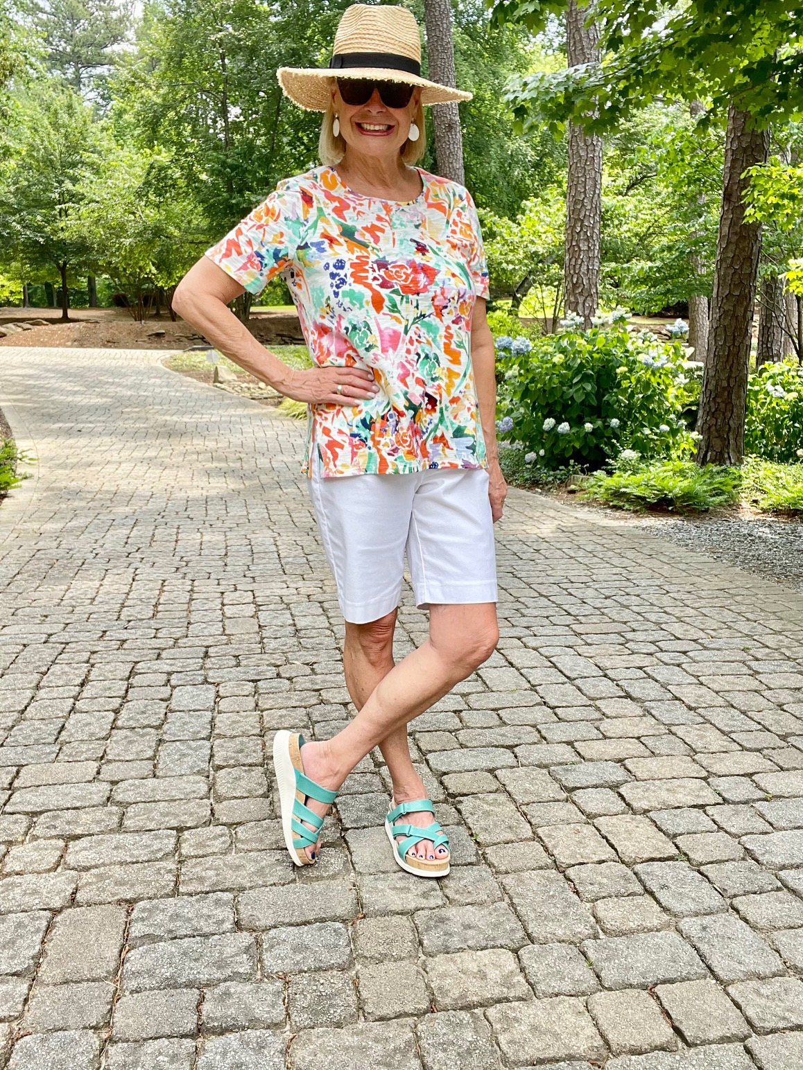 Wearing Baretraps Shoes Selby Sandal with Posture + technology 