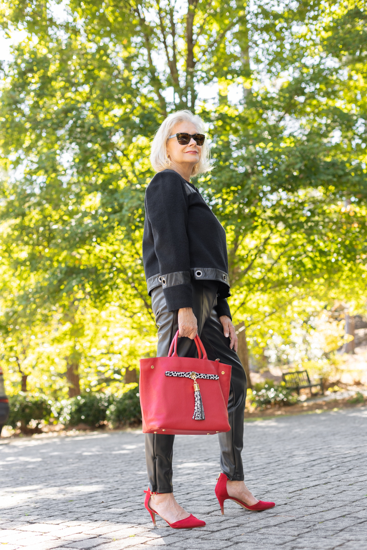 Sarah Haran Dahlia bag with Dalmatian Spot Deco strip