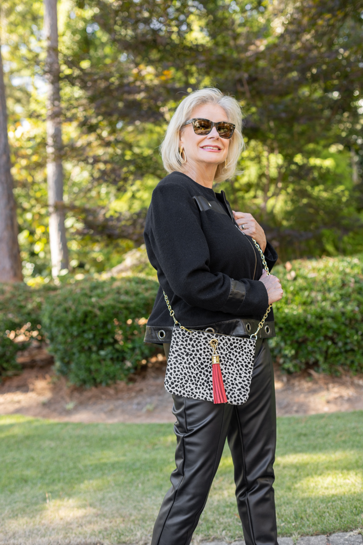 Sarah Haran Dalmatian Spot Ivy and Link chain strap