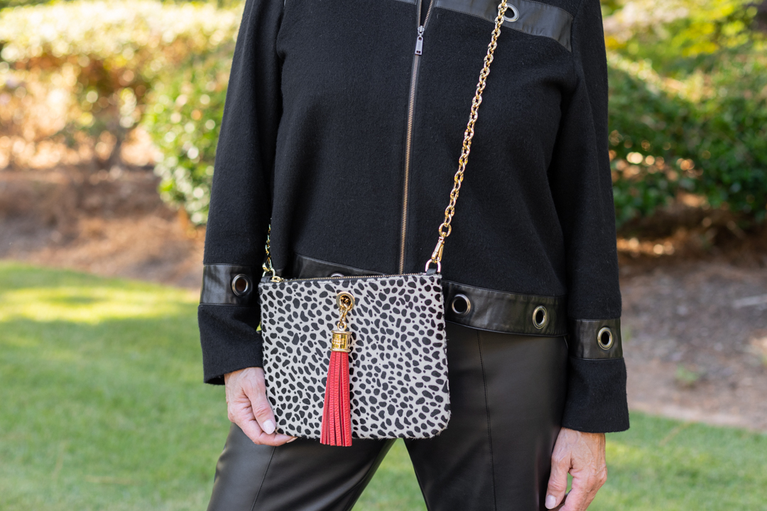 Sarah Haran Dalmatian Spot Ivy and Link chain strap