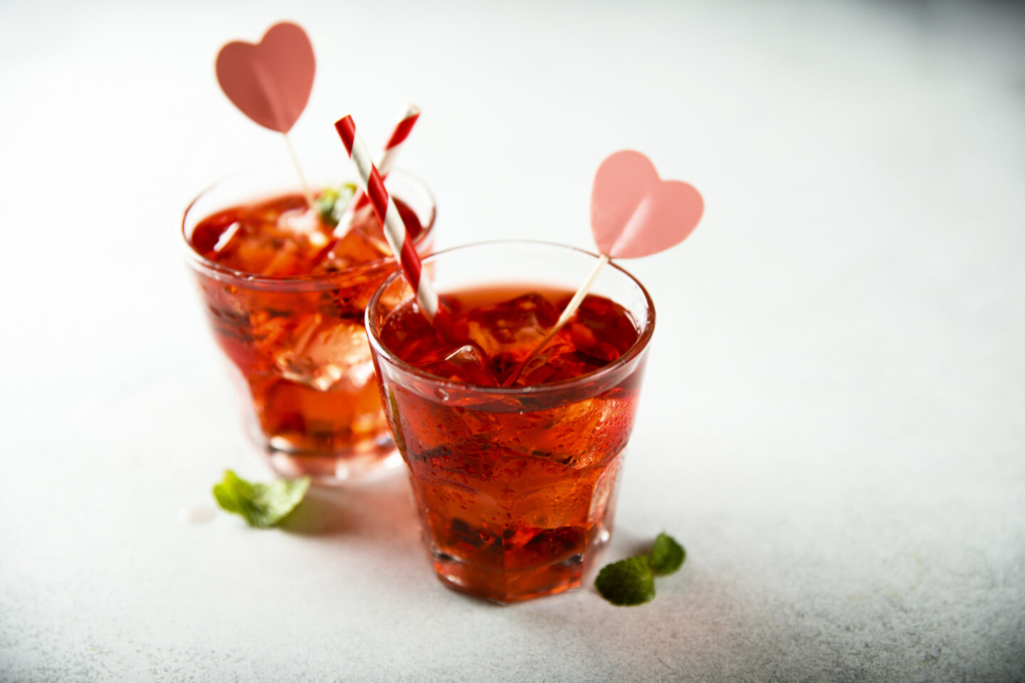 Red valentine's day cocktail