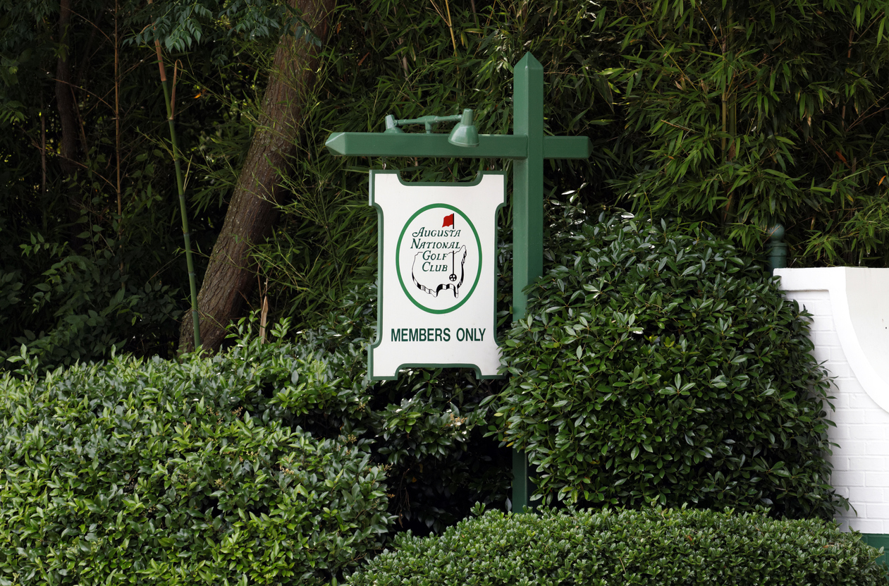 An entrance to the Augusta National Golf Club in Augusta, Georgia. The Augusta National Golf Club is a private country club and home to the annual Masters PGA tournament.
