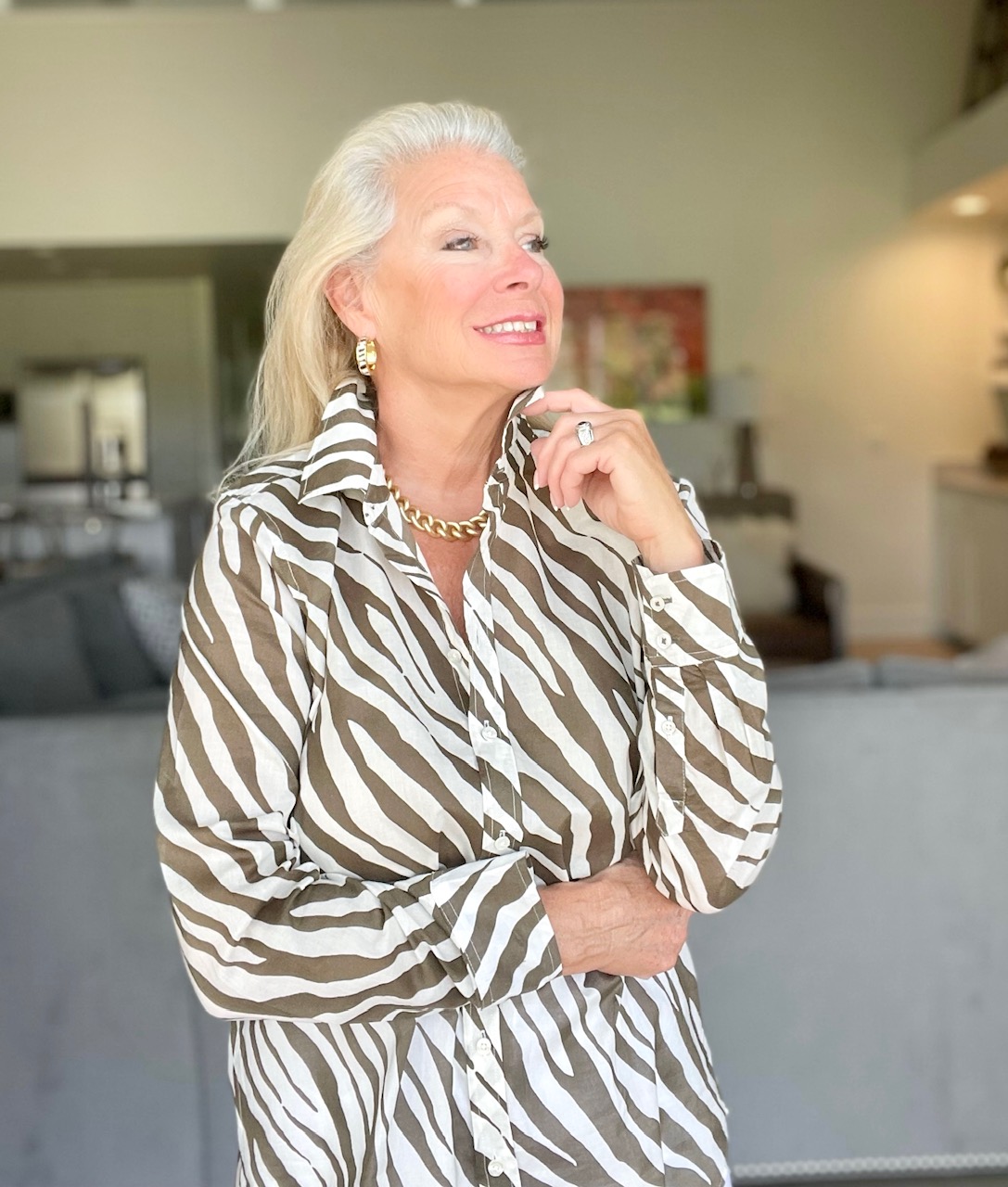 How to Style Talbots Zebra Print Shirt 4 Ways