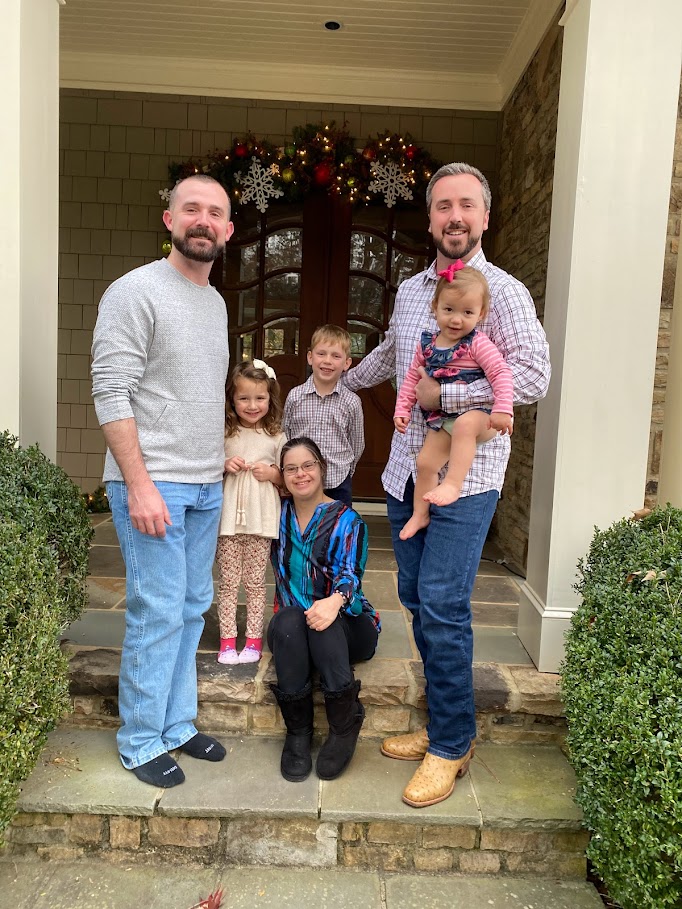 Sammy with our nephews taking a christmas family photo