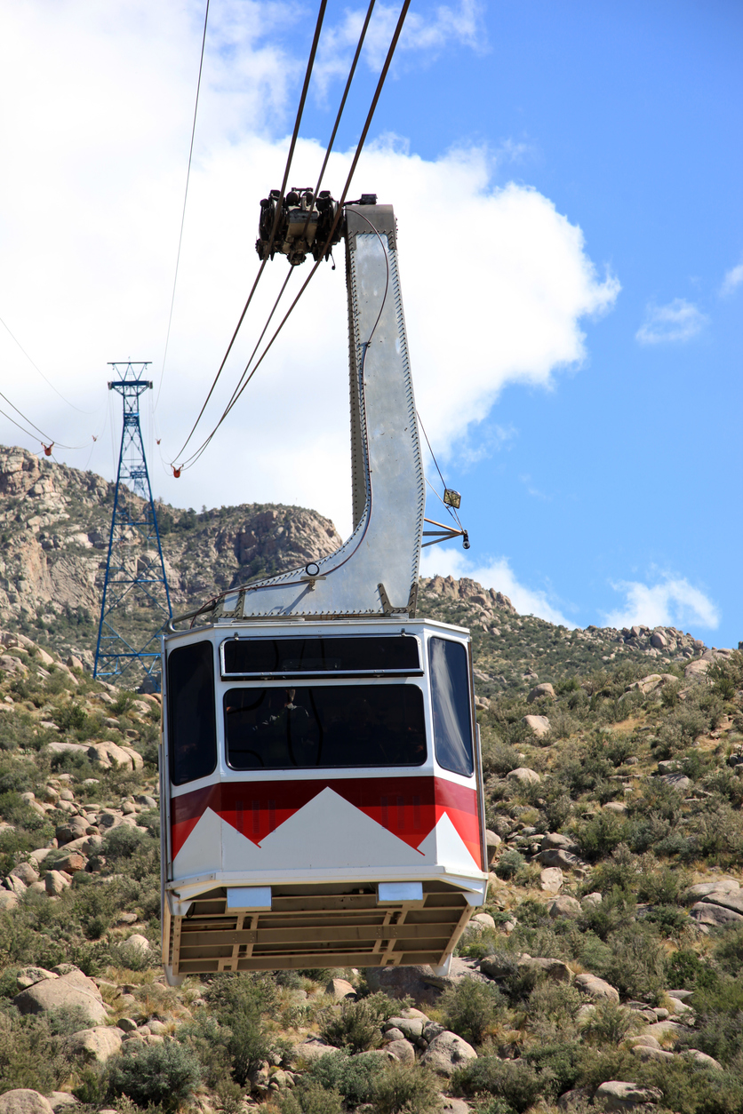 Albuquerque tram on its way down from Sandia Peak